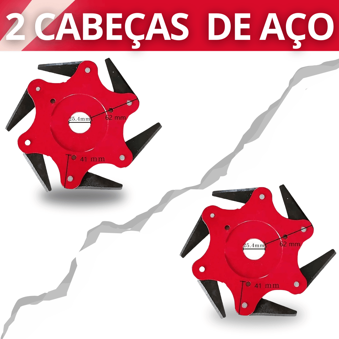 Disco 6 lâminas para roçadeira De Aço Premium - Encache Universal