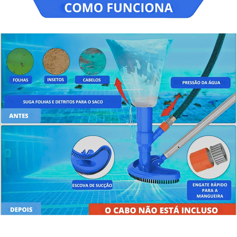 Aspirador De Piscina a Vácuo - Prático e Econômico