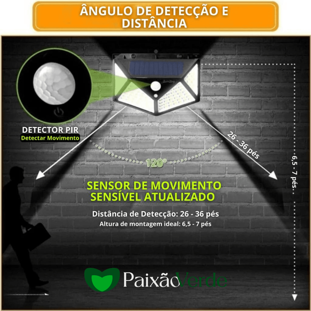Luminária Sensor De Led Aprova D´água - LedGarden™
