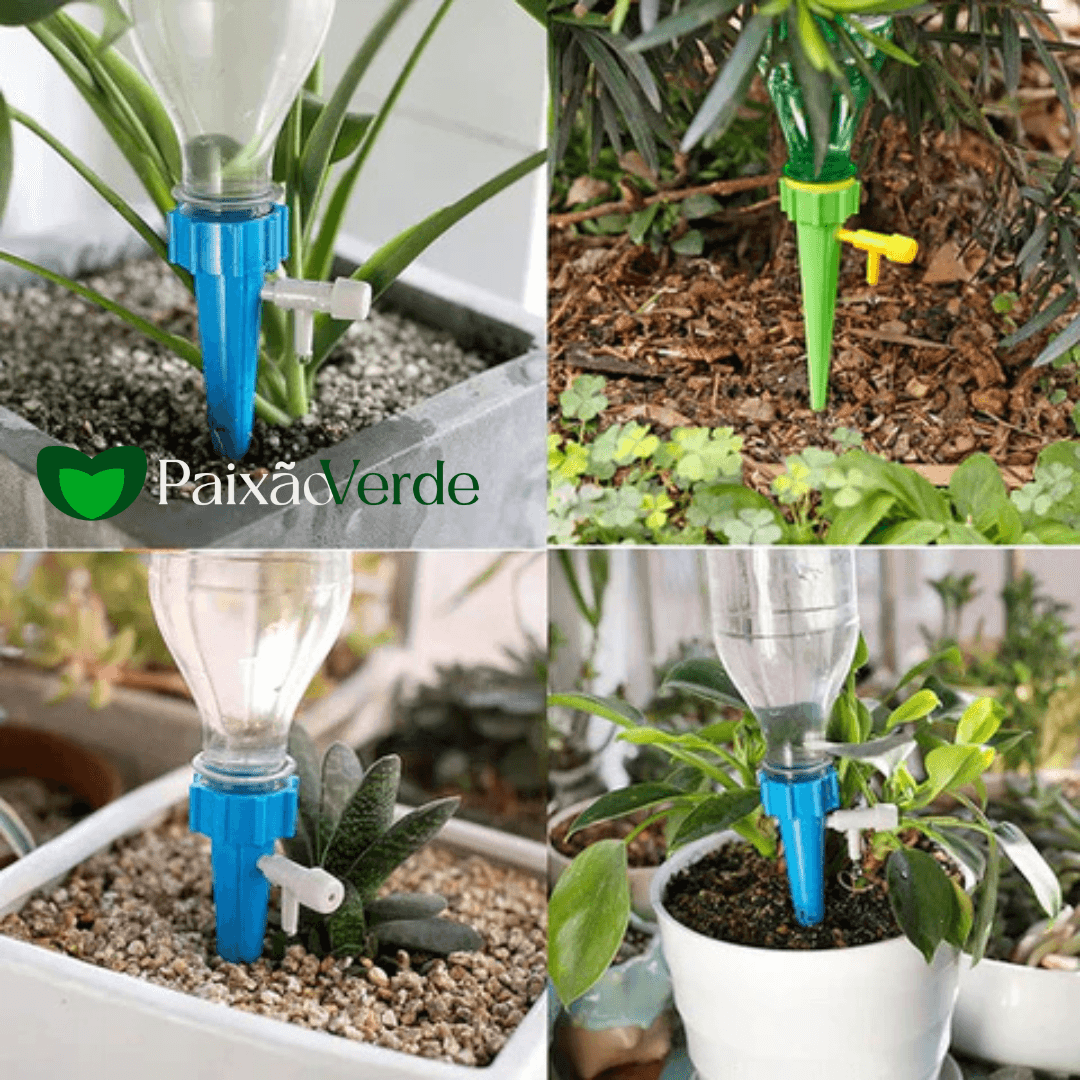Kit 12 Gotejadores Irrigadores Automáticos Reguláveis - IRRIGAPLANT