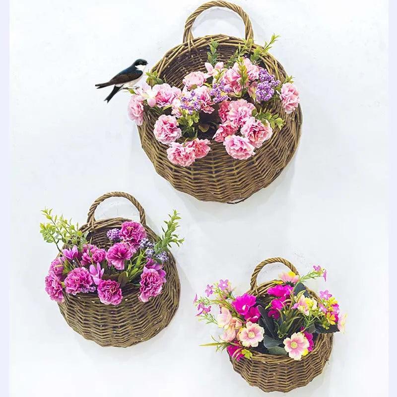 Plantador De Flores De Rattan De Vime Feito À Mão - Cesta VimeViva™