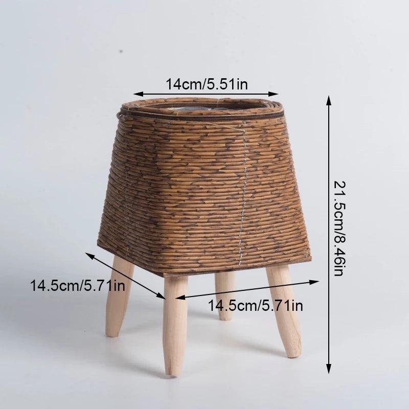 Cesta De Flores De Tecido Nórdico Com Pernas Removíveis, Pote De Imitação De Rattan, Suporte de planta