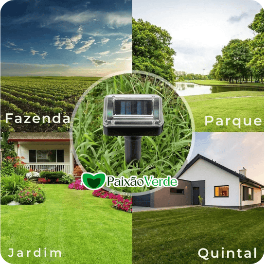 Repelente Solar Ultra Sônico Espanta Pragas 24 Horas A Prova d'água Gramier