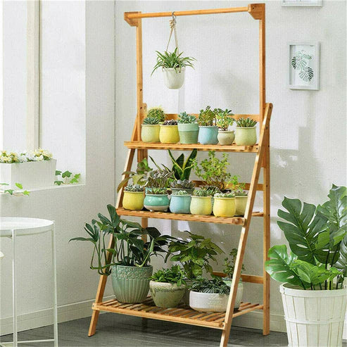 Suporte para Vasos de Plantas com Três Prateleiras Gramier™