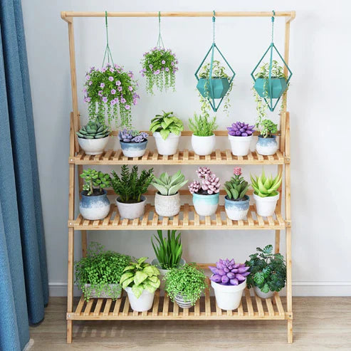 Suporte para Vasos de Plantas com Três Prateleiras Gramier™