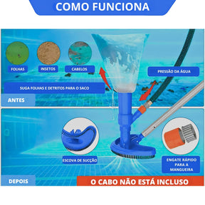 Aspirador De Piscina a Vácuo - Prático e Econômico