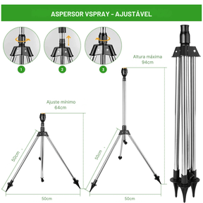 Aspersor Irrigador automático 360 com Tripé - VSpray™ PRO (+ Brinde Grátis!)