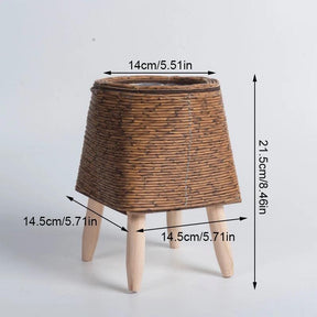 Cesta De Flores De Tecido Nórdico Com Pernas Removíveis, Pote De Imitação De Rattan, Suporte de planta