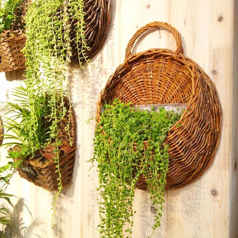 Plantador De Flores De Rattan De Vime Feito À Mão - Cesta VimeViva™