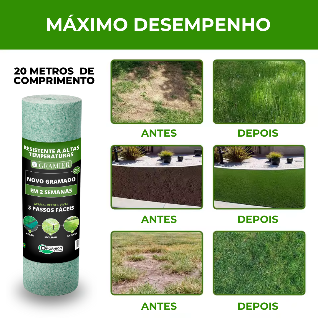 [Oferta Dia das Mães] Rolo de grama biodegradável Gramier®