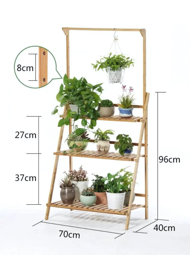 Suporte para Vasos de Plantas com Três Prateleiras Gramier™