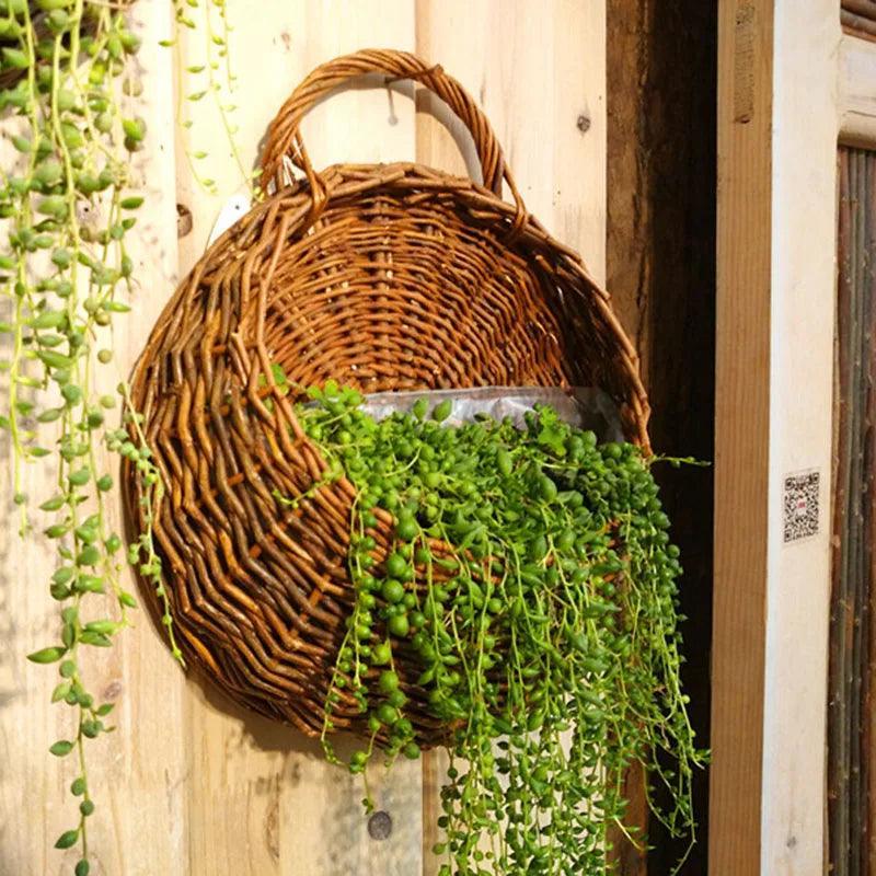 Plantador De Flores De Rattan De Vime Feito À Mão - Cesta VimeViva™