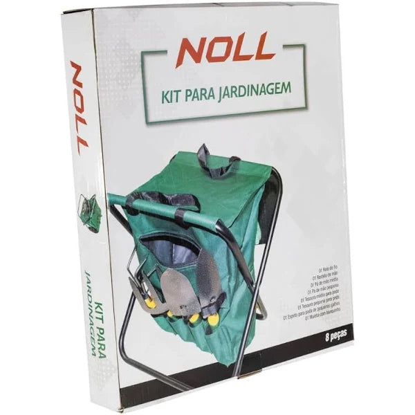 Kit Para Jardinagem Com 8 Peças Com Banquinho Dobravel
